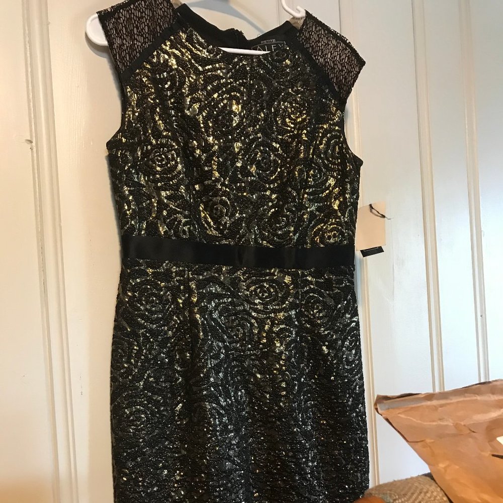 Black and Gold Cocktail Dress.